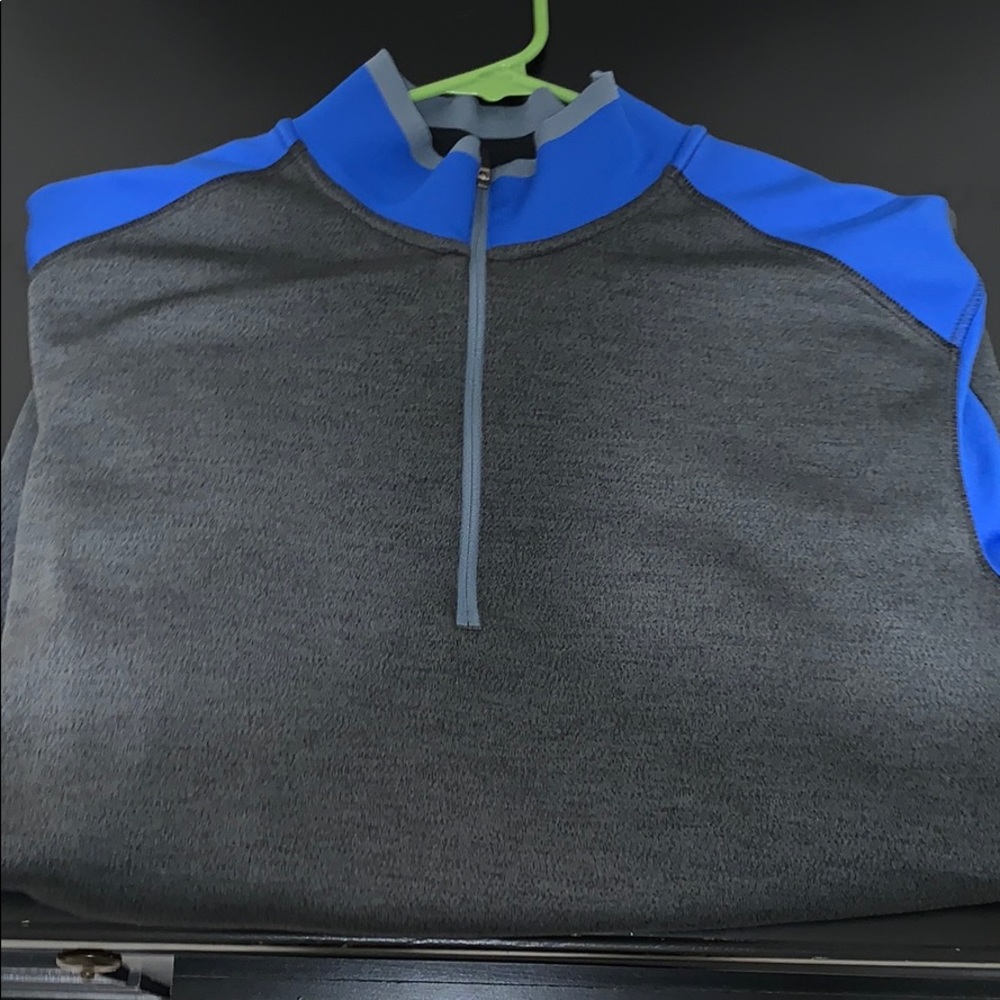 Grey and Blue Nike Golf Tour Performance pullover